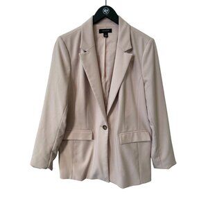 Halogen Blazer Jacket Size XL Single Button Long Sleeve Light Pink Career Office